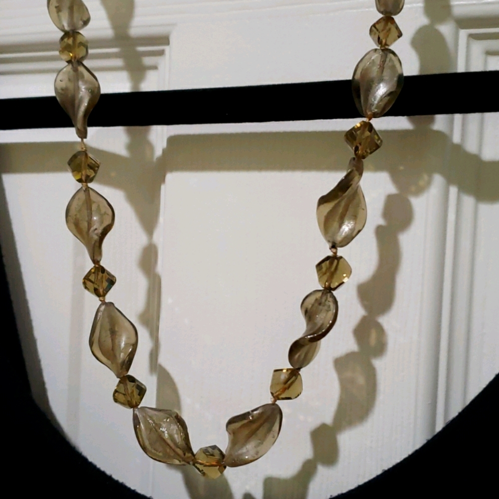Taupe shimmer beaded necklace